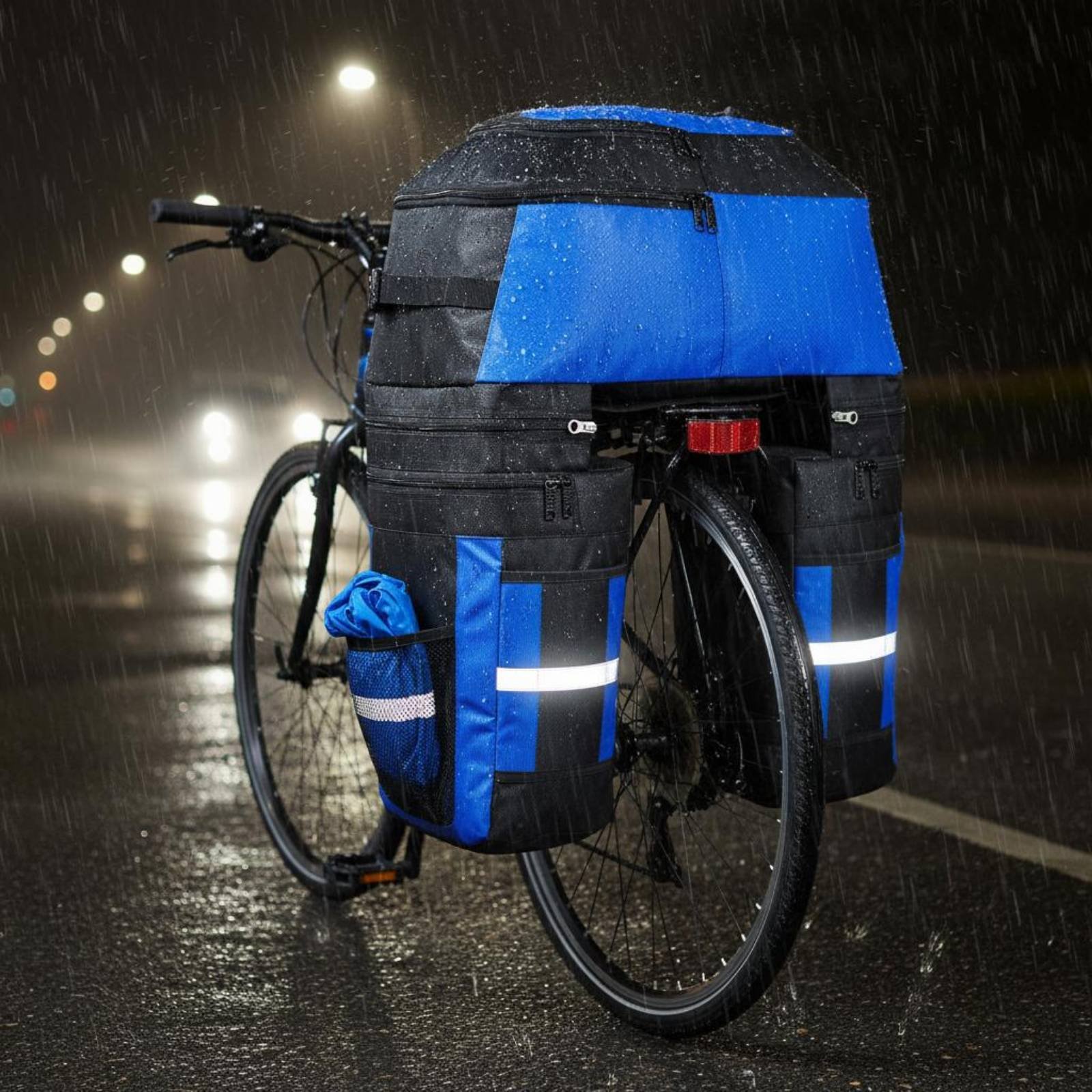 Cycling Gear Rain - حقيبة خلفية للدراجة مع غطاء مقاوم