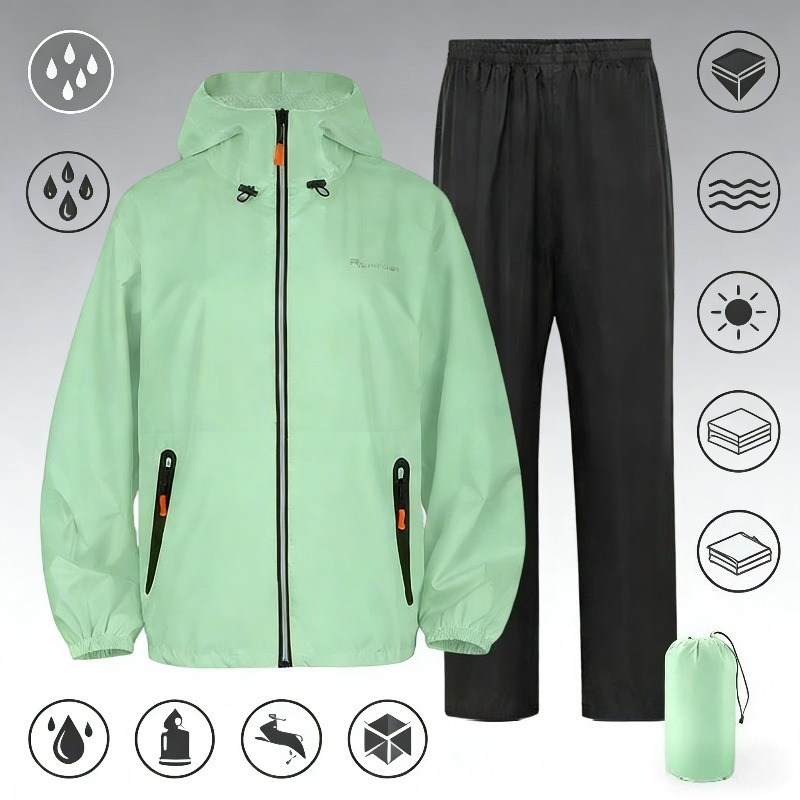بدلة مطر كاملة مقاومة للماء مع - مراجعة Cycling Gear Rain وسعره