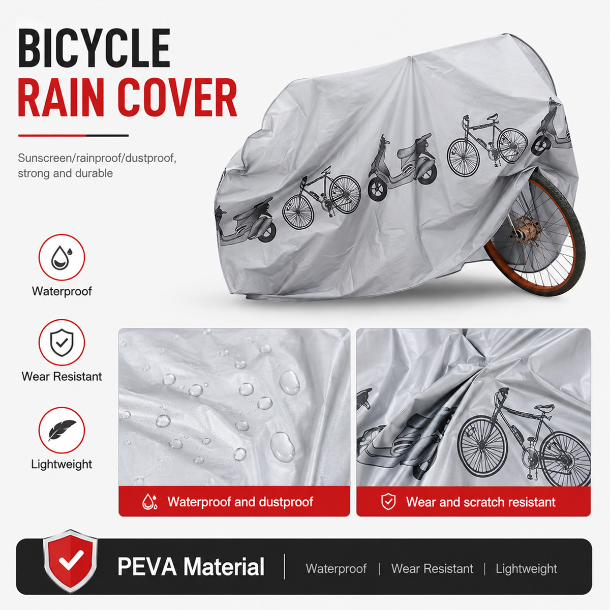 غطاء دراجة هوائية عالمي مقاوم  - مراجعة Cycling Gear Rain وسعره