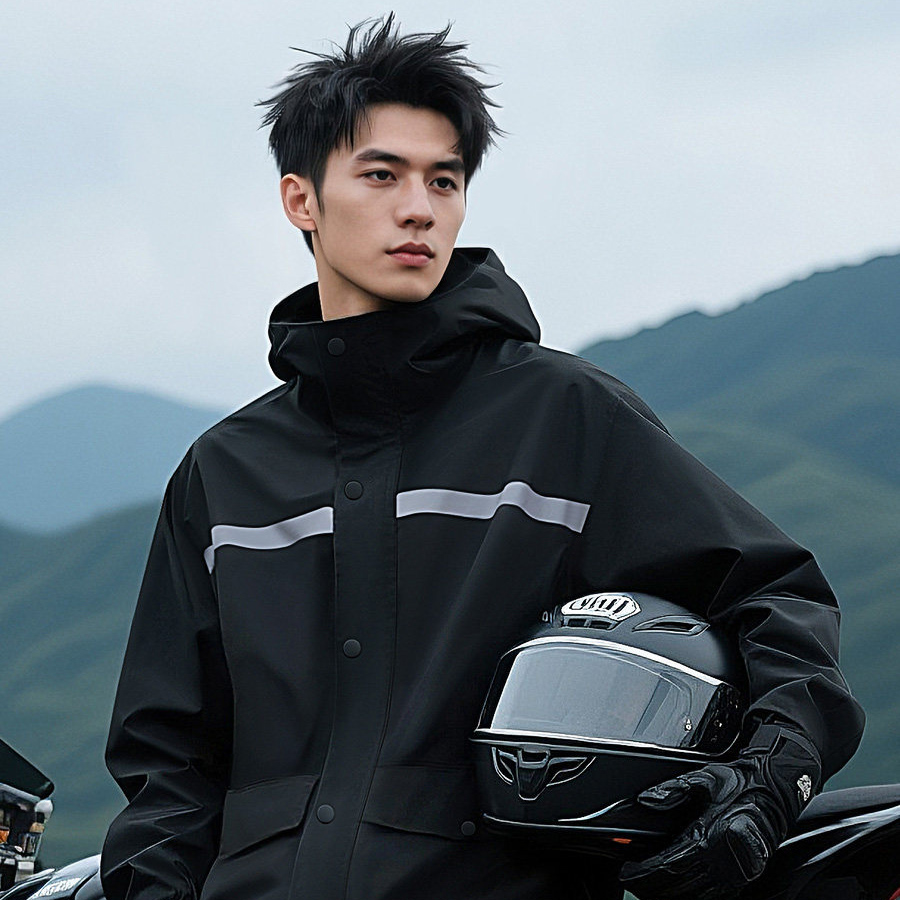 بدلة مطر مقاومة للماء مع شريط  - مراجعة Cycling Gear Rain وسعره